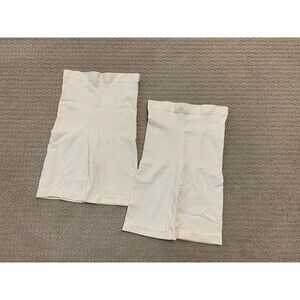 Shapermint All Day Everyday Beige High Waisted Shaper Set of 2 Shorts Sz M/L NEW